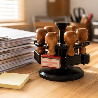 Rubber Stamp Holder for Office Approval