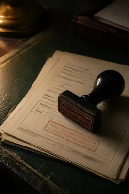 Rubber Stamp on Business Approval Documents