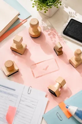 Rubber Stamp Approval on Business Document