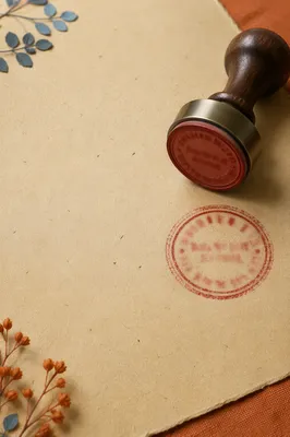 Rubber Stamp Approval on Beige Document
