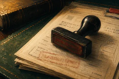Rubber Stamp Approval on Business Documents