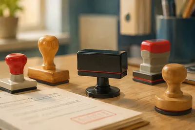 Office Rubber Stamp Approval on Documents