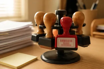 Rubber Stamp Holder for Office Approval