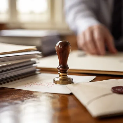 Rubber Stamp on Business Approval Documents