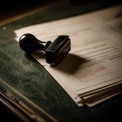 Rubber Stamp on Business Approval Documents