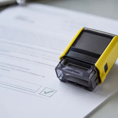Rubber Stamp on Business Approval Document