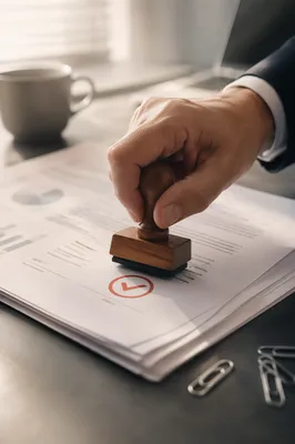 Rubber Stamp Approving Business Documents