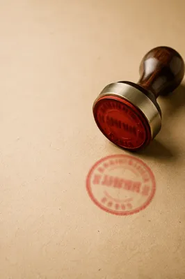 Rubber Stamp Approval on Beige Document