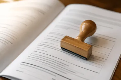 Rubber Stamp on Business Approval Document