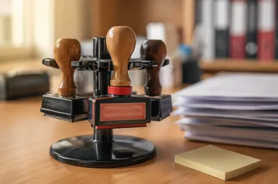 Rubber Stamp Holder for Office Approval