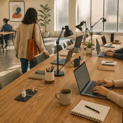 Shared Hot Desking Open Office Workspace