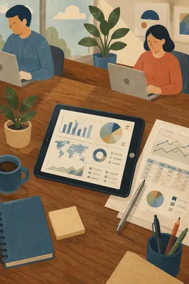 Shared Hot Desking Workspace With Business Dashboard