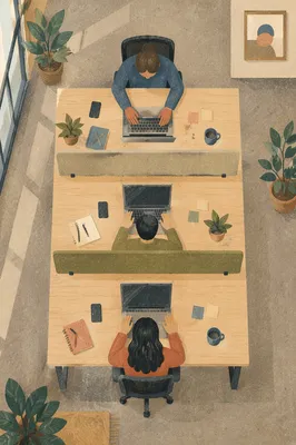 Shared Hot Desking Open Office Workspace