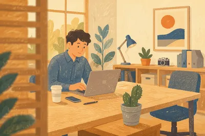 Shared Hot Desking Workspace in Open Office