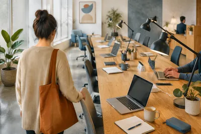 Shared Hot Desking in Open Office
