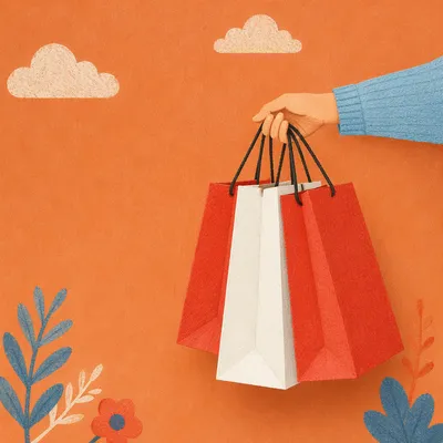 Hand Holding Retail Shopping Bags
