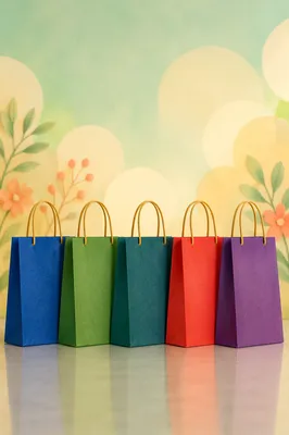 Colorful Retail Shopping Bags Display