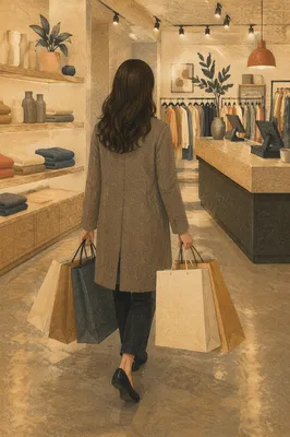 Premium Retail Shopper With Paper Bags