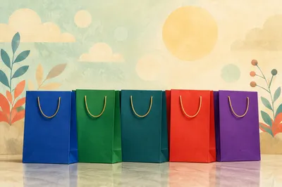 Colorful Retail Shopping Bags Display