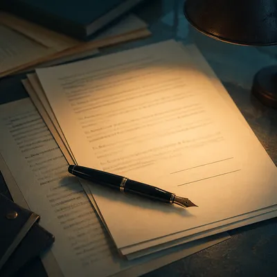 Fountain Pen on Business Contract Pages