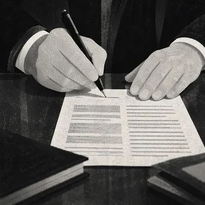 Hands Signing Business Contract With Black Pen