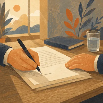 Business Contract Signing With Morning Light