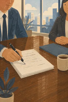 Business Contract Signing at Conference Table