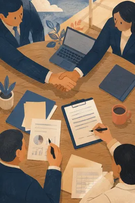 Business Contract Signing Handshake Meeting