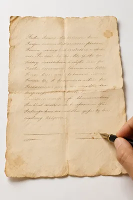 Signed Contract on Aged Parchment with Pen