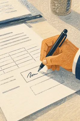 Business Contract Signing in Sunlit Office