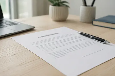 Contract Signing Pen on Office Desk