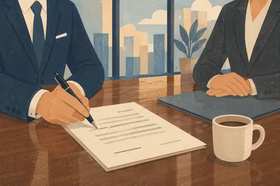 Business Contract Signing at Conference Table