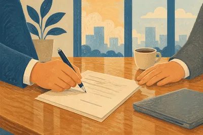 Signing Contract at Conference Table