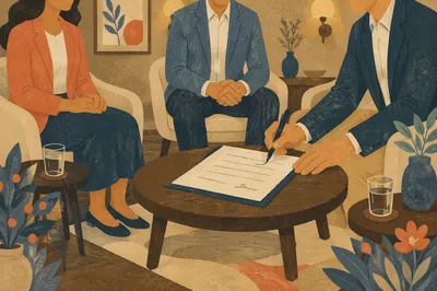 Contract Signing in Warm Private Office