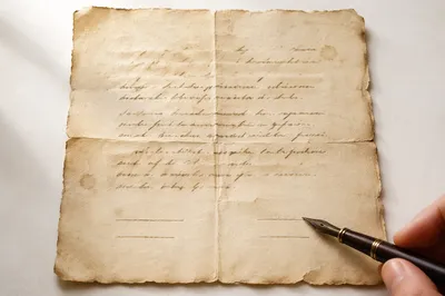 Vintage Contract Document With Fountain Pen