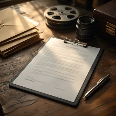 Business Contract Ready for Signature on Wooden Desk