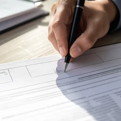 Signing a Business Contract with Pen