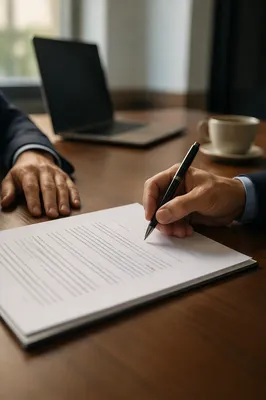 Business Contract Signing With Black Pen