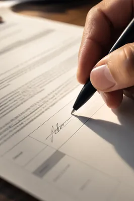 Business Contract Signing With Black Pen