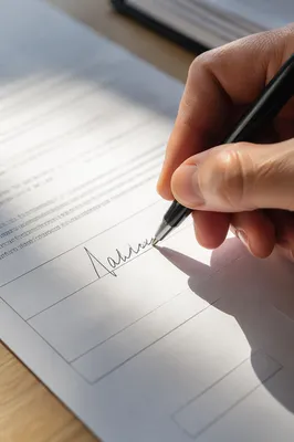 Business Contract Signing With Black Pen