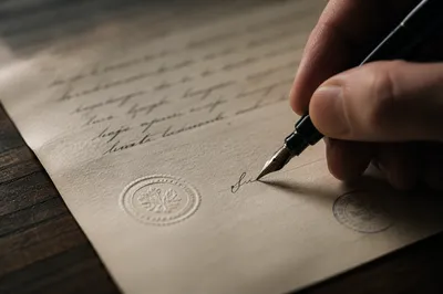 Business Contract Signing With Fountain Pen