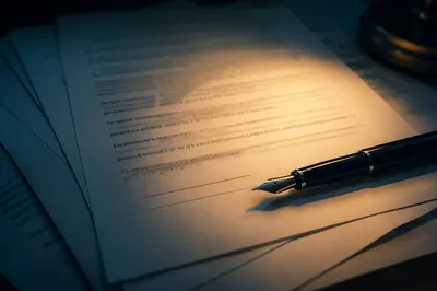 Fountain Pen on Contract Signature Lines