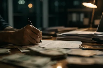 Signing Contract on Moody Office Desk