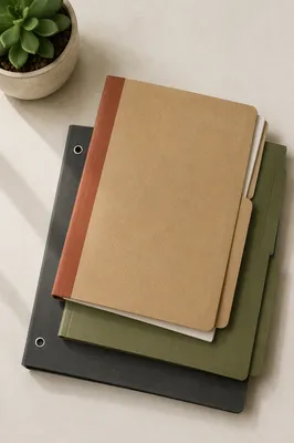 Organized Office Folders on Pale Desk