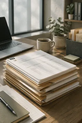 Organized Document Folders on Modern Office Desk