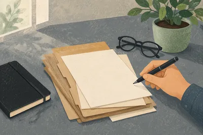 Organized Office Desk With Document Folders