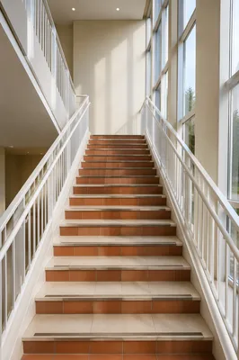 Ascending Staircase in Modern Office Interior