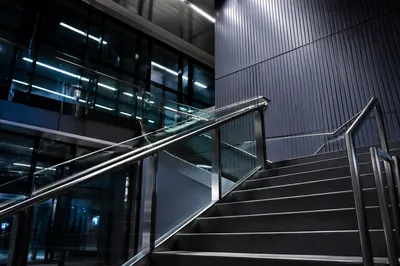 Ascending Staircase in Modern Corporate Interior
