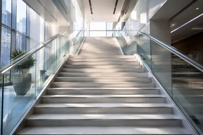 Modern Office Staircase Rising Toward Success
