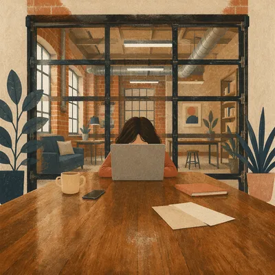 Raw Startup Garage Workspace With Creative Focus